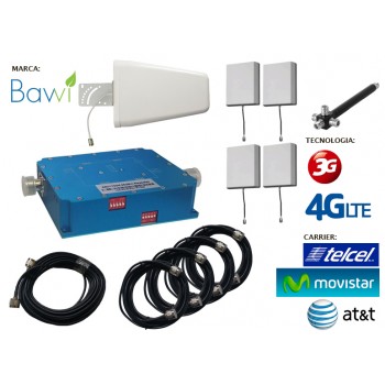 Kit Antena Amplificador de Señal Celular Bandas 3G, H+ y 4G